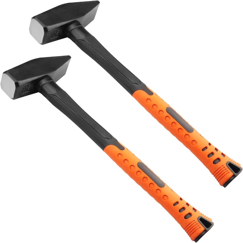 GENHAKON 2 Pack 3 lb Cross Peen Hammer, 3 Pound Cross Pein Hammer for Metalworking, Blacksmithing, Construction, Home Improvement, and Any Metal Fabrication Projects That Require Precision Striking,by - Image 1